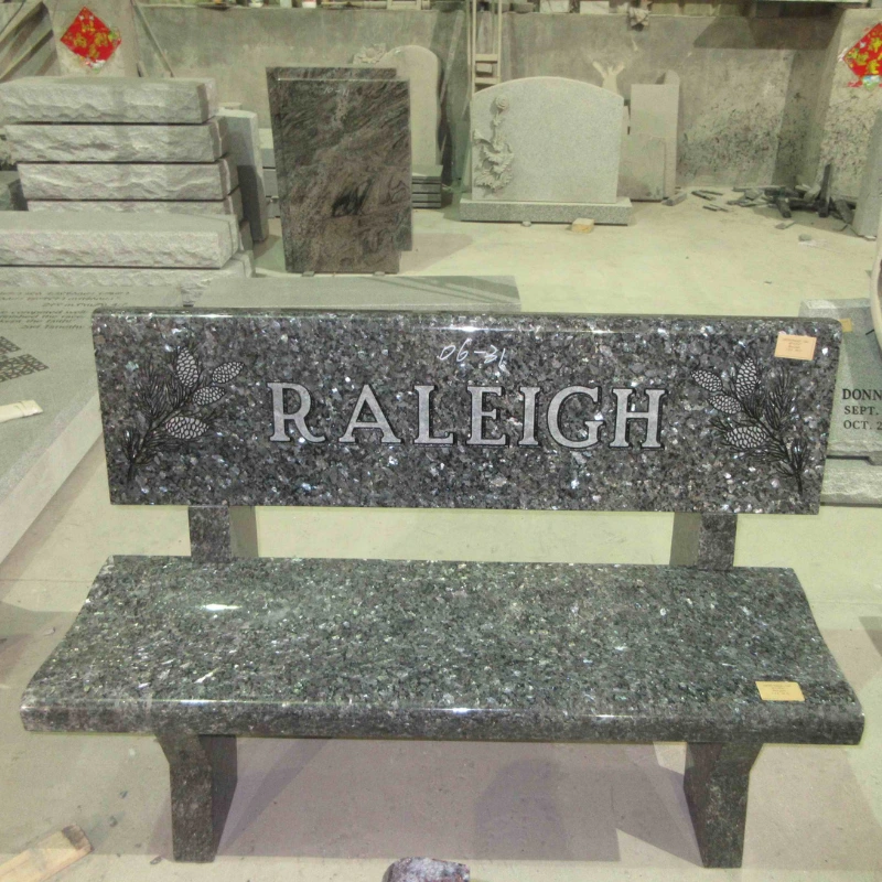 Blue Pearl Granite Memorial Bench for Cemetery