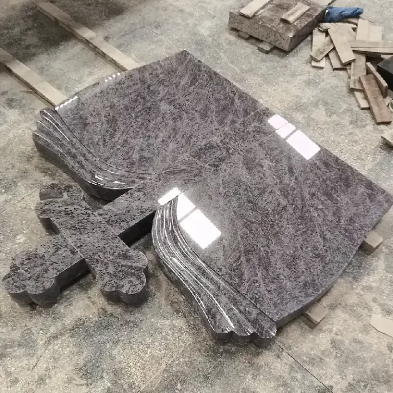 Bahama Blue Granite Hungary-Style Twin Panel Cross