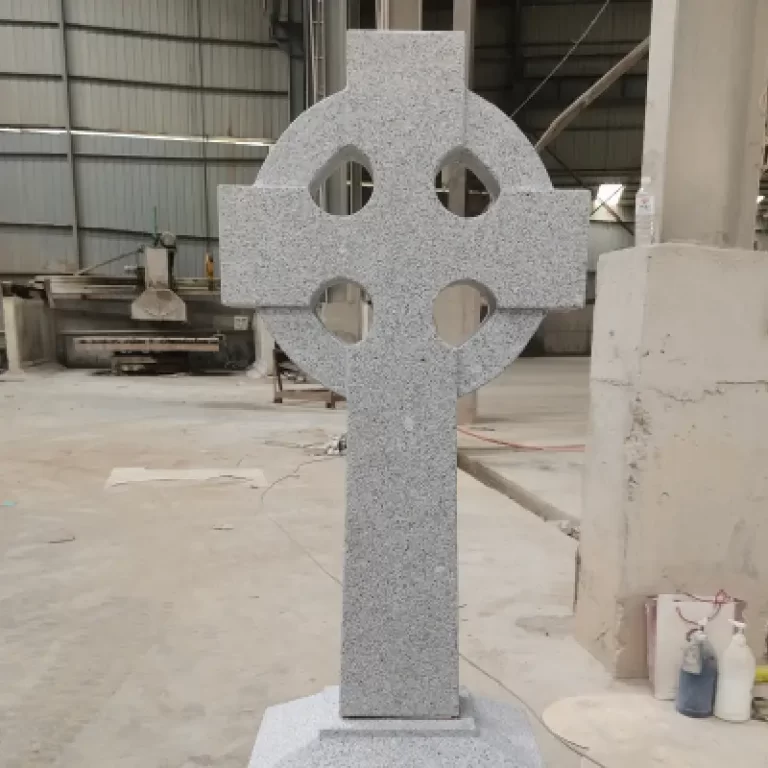 G603 granite Celtic cross headstone with circular ring and carved cross shape