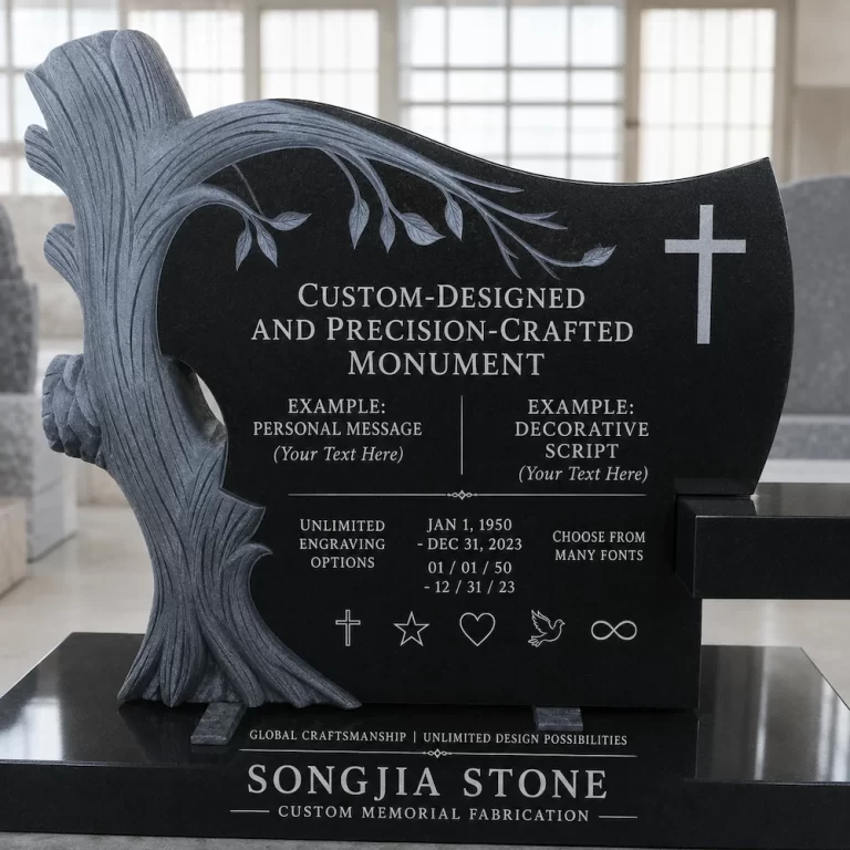 Indian Black Granite Custom Tree Cross