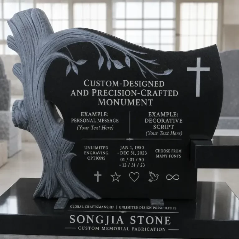 Indian Black Granite Custom Tree Cross