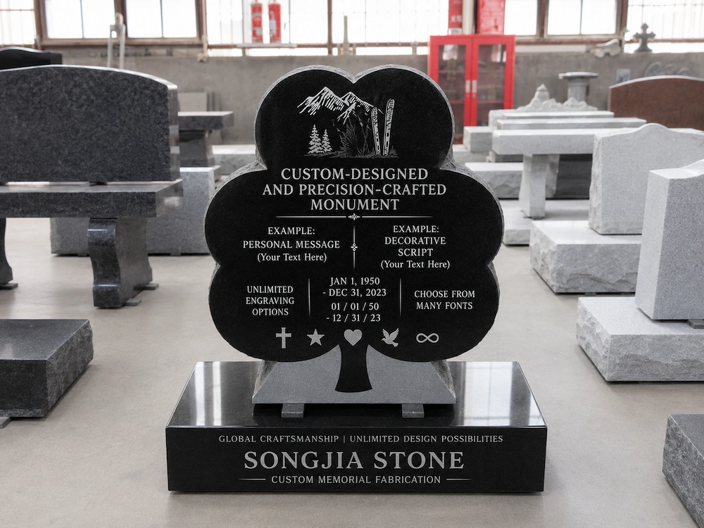 Indian Black Granite Custom Tree-Shaped