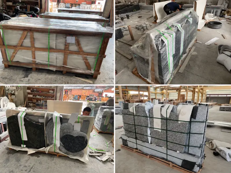 export packing for granite tombstone orders
